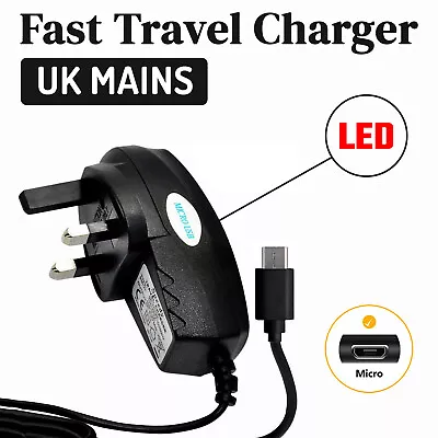 5V / 1A 3-Pin UK Mains Home Wall Plug Micro USB AC Adapter Fast Travel Charger • £6.94