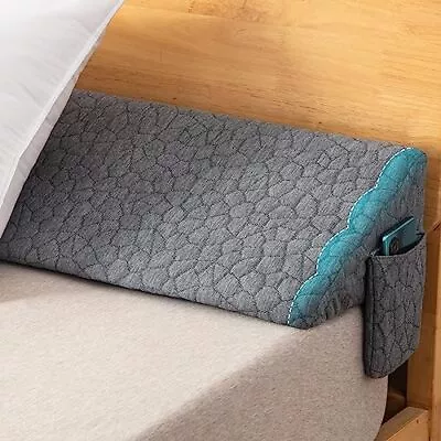 BED WEDGE PILLOW Headboard Mattress Gap Filler Queen Grey 60 X10 X6  TEEMOUR • $39.76