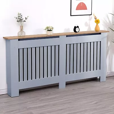 Modern Radiator Cover Wall Cabinet MDF Slats Wood Grill Shelf Furniture S/M/L/XL • £47.99