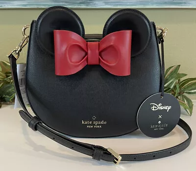 Kate Spade Disney Minnie Mouse Crossbody Bag 3d Red Bow Ears Shoulder Tote • $124.99