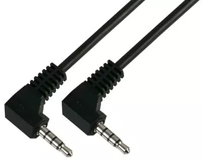 £3.65 • Buy 3.5mm 4 Pole Jack To Jack RIGHT ANGLE Audio Mic Cable 1.5m