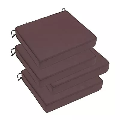 Patio Seat Cushions 16 X18.5 X3  Square Corner - Set Of 4 Brown - Indoor/Out... • £76.61