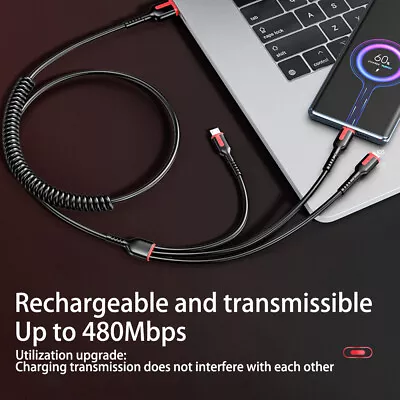 3 In 1 Retractable USB Charger Charging Cable Data Cord For IPhone Android 66W • $9.48