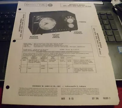 Motorola Am Receiver With Electric Clock - 4 Models (sams Photofact 280-7) • $3.99