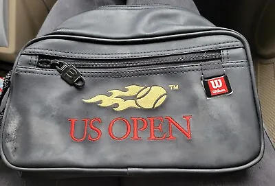 Vintage US Open Tennis  Leather Toiletry Bag Wilson Embroidered • $19.99