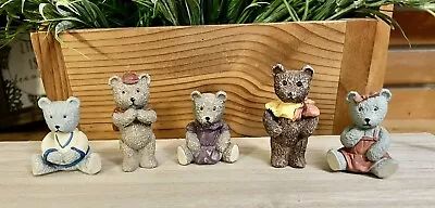 Vintage Collectible 1991 J C Miniature Traditional Teddy Bears - Lot Of 5 • $5