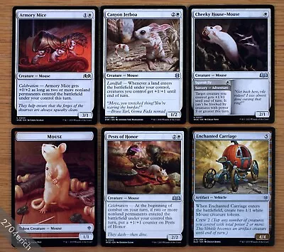 Set Of 6 White Mouse Creatures & Spells *NM* (Magic MTG Commander EDH) • $2.99