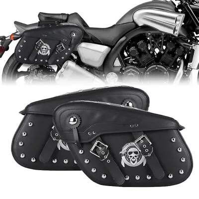 Motorcycle Saddle Bags For Yamaha V Star 1300 1100 950 650 XVS Custom Classic • $129.99