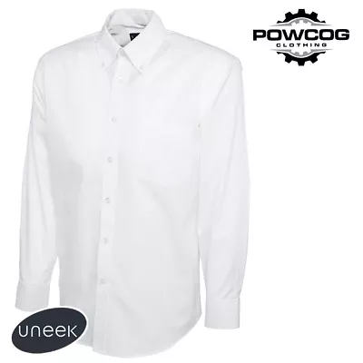 UNEEK Mens Oxford Shirt Long Sleeve Wrinkle Free Button Down Collar (2 For £30) • £16.95