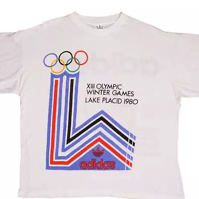 Vintage Adidas Xiii Olympic Winter Games Tee Shirt 1980 Size Medium • $125