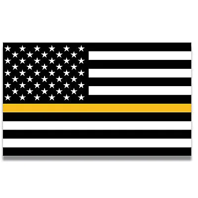 Thin Gold Line American Flag Magnet Decal 5x8 Inches Gold White Automotive • $9.99