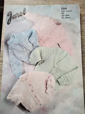 Jarol Knitting Pattern E598. Child's Cardigan Selection. DK. 16-26 Inch Chest • £1.29