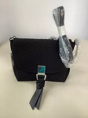 Vera Bradley Carson RFID Mini Crossbody Bag Classic Black Microfiber - NWT • $44.99