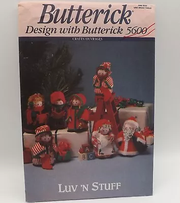 Butterick Crafts 5600 Christmas Stuffed Figures Elves Caroller Sewing Pattern • $7