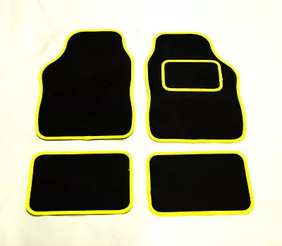 MAZDA PREMACY (1999 - 2004) UNIVERSAL Car Floor Mats Black & YELLOW • $12.42