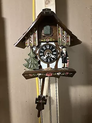 1990’s German Black Forest Cuckoo Clock Chalet Style (8inx7inx5in) Work Well • $95