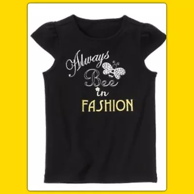 NWT Girls 7 Gymboree “BEE CHIC” Cotton Black/Yellow Gems FASHION SHIRT TOP • $15.99