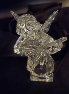 MIKASA Herald Collection Angelic Mandolin 8.25  Angel Figurine Full Lead Crystal • $24
