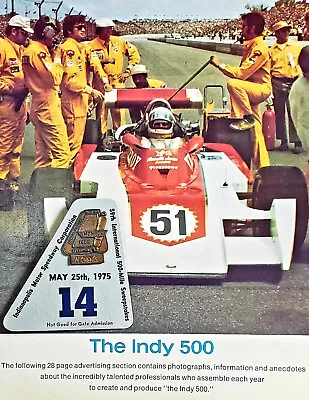 1975 Indy 500 BRONZE #W093 Pit Badge W/BUC #14 - Plus: Monroe Shocks Supplment! • $99