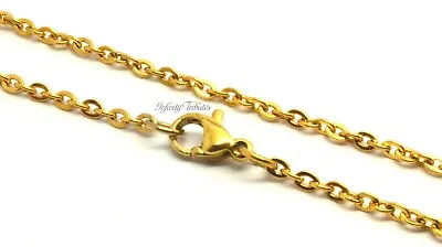 24k GOLD PLATED LINK CABLE NECKLACE ALL LENGTHS GOLD CHAIN • £5.99