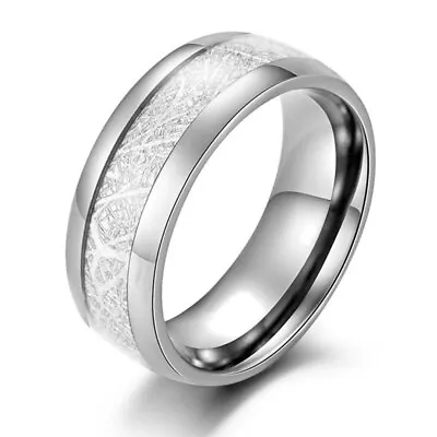 Mens Anti-grain Stone Ring Stainless Steel Ring Jewelry Couple Rings Size 6-13^~ • $1.78