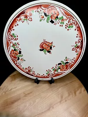 Vintage Orange Made In Japan Cake Plate Stand 12” Hand Painted • $22