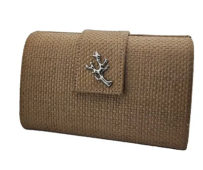 Crabtree & Evelyn Beige Indian Hicks  Woven Clutch Purse • £13.33