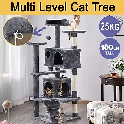 Cat Tree Tower Scratching Post Scratcher Trees Bed Wood Condo House Pet Bed Toys • $94.99