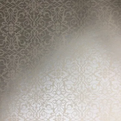 Quality Cream White Embossed Damask Wallpaper 3D Textured • £14.99