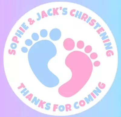 £2.75 • Buy Personalised Boy Girl Twins Christening Stickers Sweet Party Bag Labels Seals