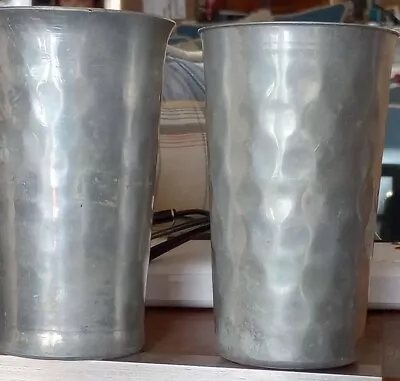 LOT2 Vintage Hand Hammered Forged Aluminum Tumbler Cup Glass Not Anodized • $3.99