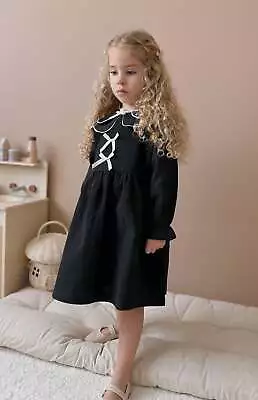 NWT Zara Black Dress Below The Knee With White Detail For Baby Girl • $29.99