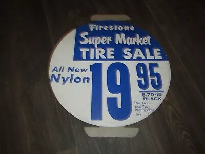 Vintage Firestone Dealer Ad 1957 Tire Insert  Super Market Sale sign • $35