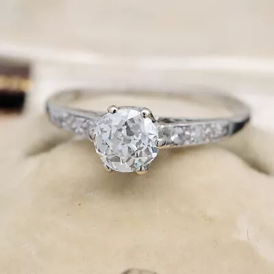 Edwardian 0.65ct Old Cut Diamond Ring In 18ct White Gold And Platinum • £749