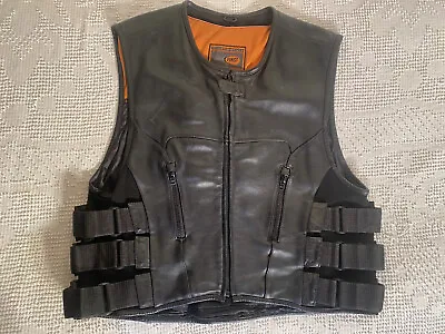 First Classics Leather Vest Mens XXL Classic Leather Gear Motorcycle Black M 645 • $45