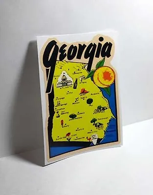 State Of Georgia Vintage Style Travel Decal / Vinyl Sticker Luggage Label • $4.69