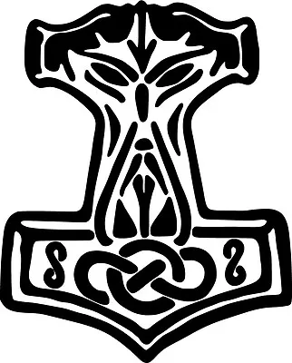 Thor's Hammer Mjolnir Vinyl Sticker Decal Norse Viking - Choose Size & Color • $4.87