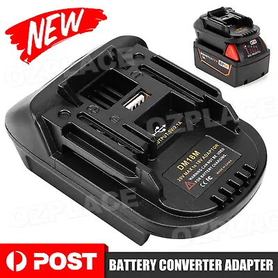 Battery Adapter For Makita Tools Convert To Milwaukee M18 18V Converter Tool USB • $19.95