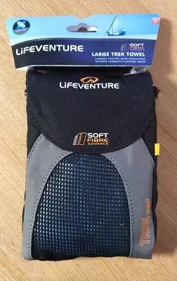 Lifeventure Soft Fibre Trek Towel Large BLUE CR031 DD 03 • £22.49