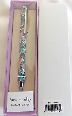 Vera Bradley PALM FLORAL Metal Twist Ball Point Pen Black Ink NEW In BOX • $16.40