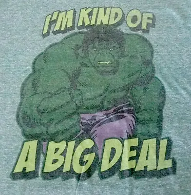 Marvel Comics THE HULK I'm Kind Of A Big Deal T-Shirt M Green Heather Thor • $13.99