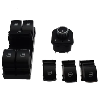 5Pcs OEM Mirror & Window Switch Chrome Kit Set For VW Jetta Golf MK5 6 Passat B6 • $31.61