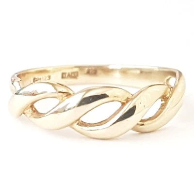 Beautiful Solid 9ct Gold Wave Ring. Size M. Yellow Gold. 375 Italy. 9K.   • $185