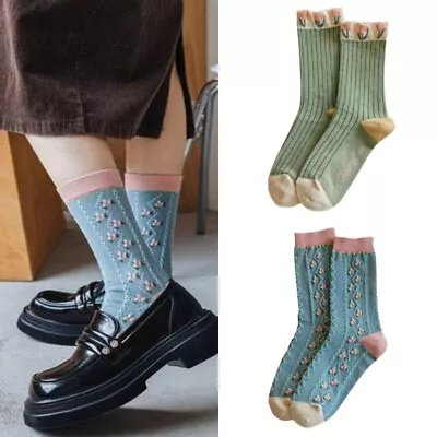 Ruffle Socks Women Frilly Cute Style Cotton Princess Crew Socks Flower Socks • $13.94