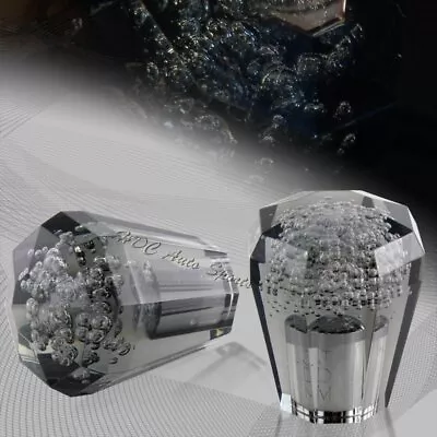 60mm Manual MT Black Octagon Diamond Crystal Bubble Shifter Shift Knob Universal • $17.99