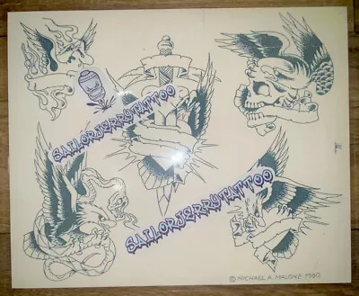 Mike “Rollo” Malone 1980 Rare Traditional Vintage Style Tattoo Flash • $29.99