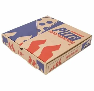 100 X PIZZA BOXES ☆ TAKEAWAY FAST FOOD CAKE PACKAGING WHITE ☆ SIZE 7  • £24.99