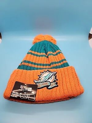 Miami Dolphins New Era Pom Knit Hat NWT  One Size We Ship  • $29.99