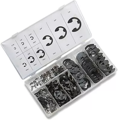 E-Clip Assortment Set Heat Treated High Carbon Circlip Kit 300 PCS 9 SAE Sizes • $18.95