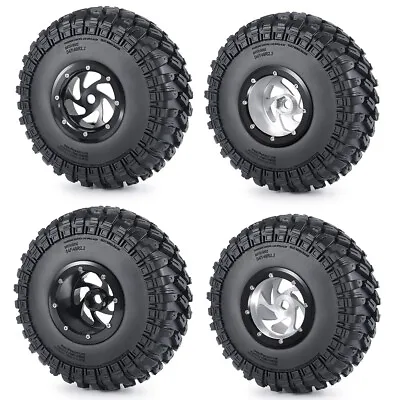 2.2'' Alloy Beadlock Wheel Rim & Tire 140mmm For 1/10 RC Axial Wraith SCX10 Etc • £17.59